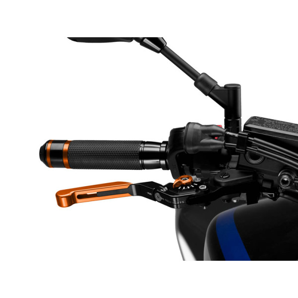 Puig Extendable Folding V3 Brake (Orange Extender With Blue Selector) Orange